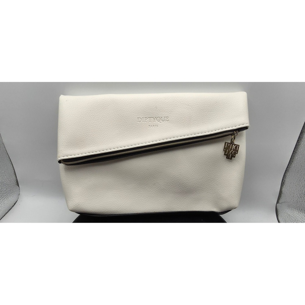 Diptyque Paris Qatar Airways Exclusive White Faux Leather Cosmetic Travel Pouch
